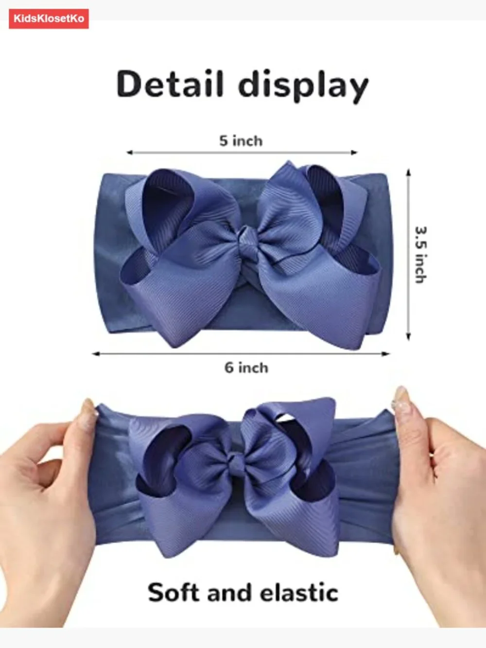20 Pack Baby Girl Hair Bows Nylon Stretch Headbands Set Infant Toddler Newborn
